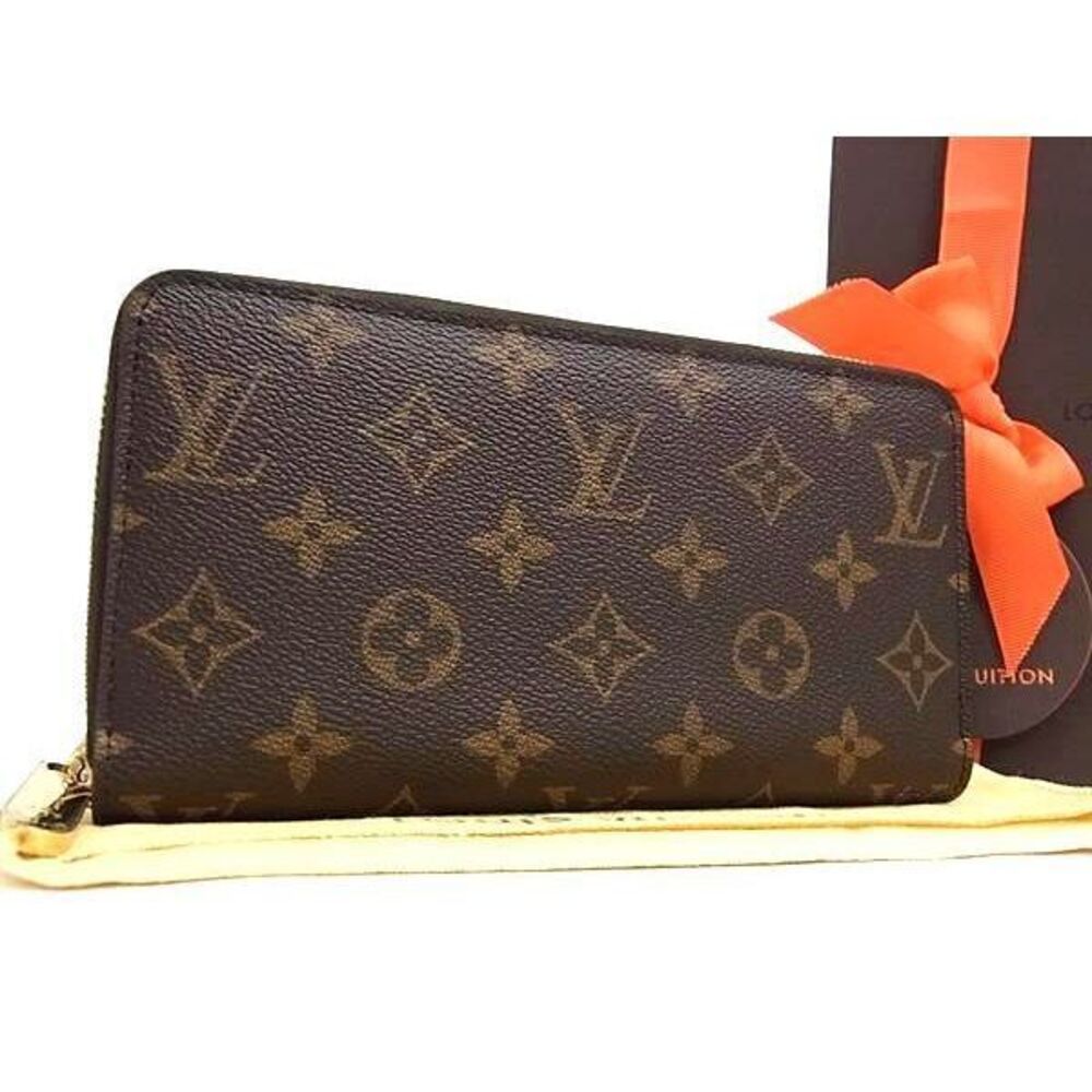 LOUIS VUITTON Monogram Zippy Wallet Round Zipper Long Brown